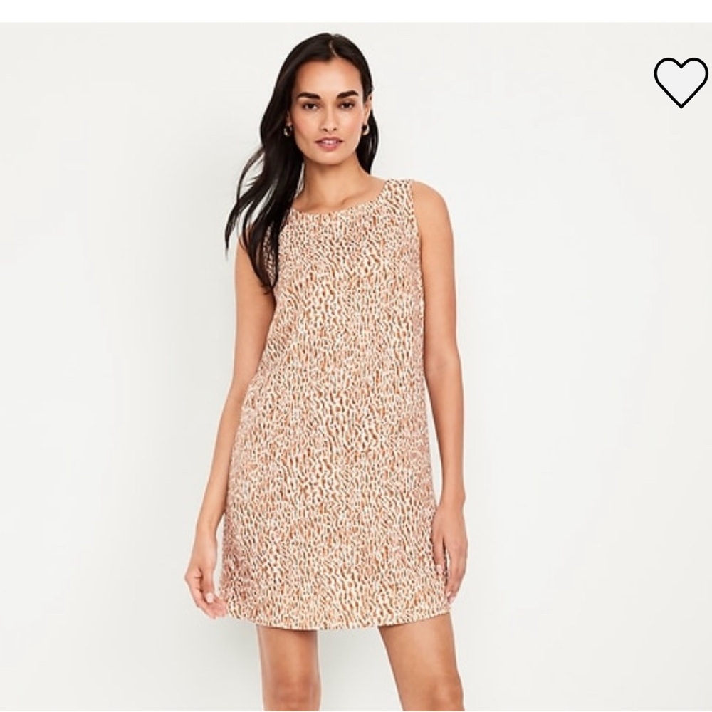 Old Navy Tan/white linen blend dress
